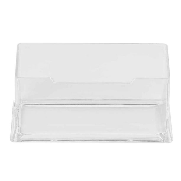 Surobayuusaku Portable Clear Business Card Holder Display Stand Desk Desktop Countertop Business Card Holder Desk Shelf Box
